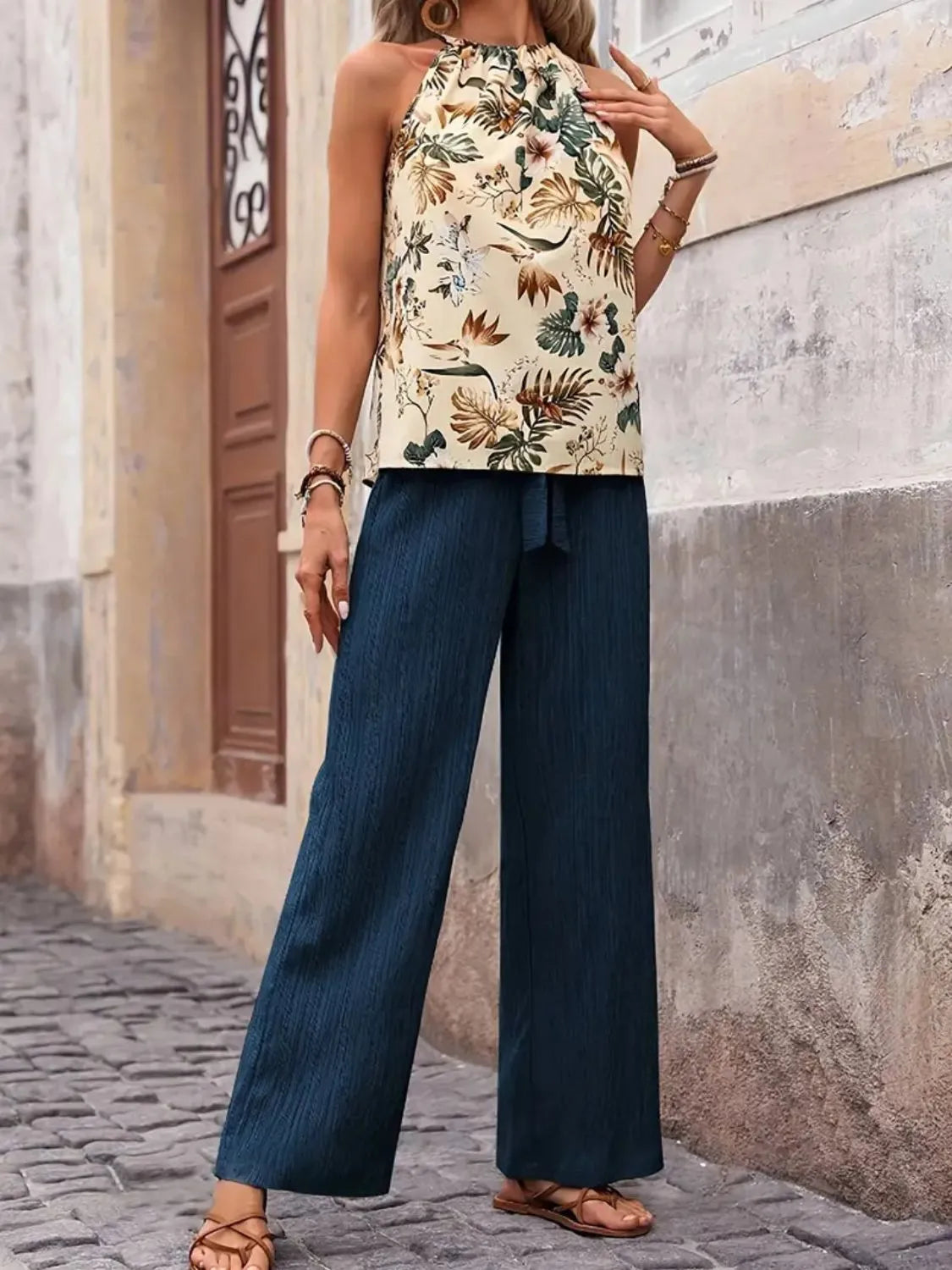 Tank Top and Wide Leg Pants Set - CHIC TB