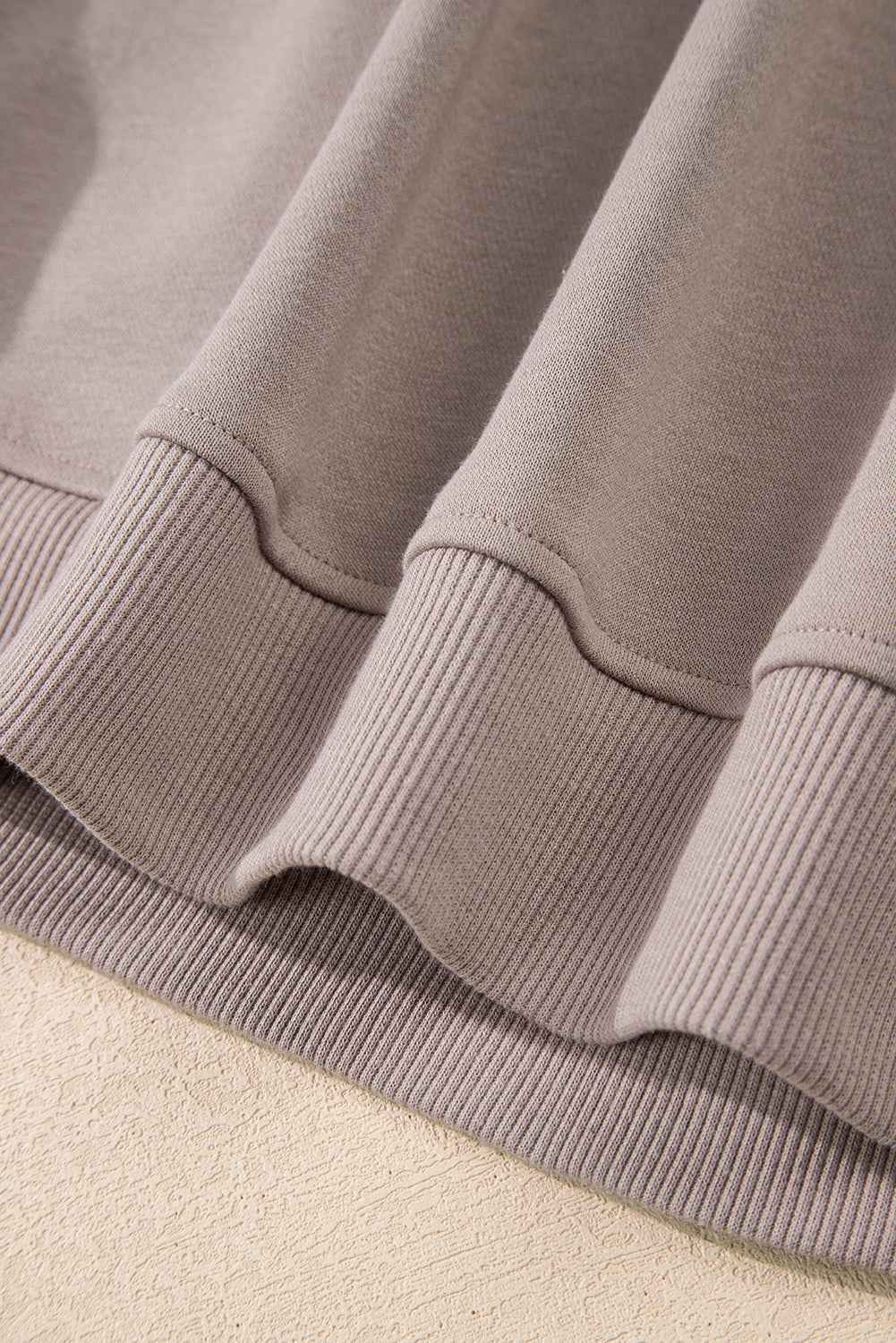 Gray Morn Varsity Striped Detail Crewneck Pullover Elastic Sweatpants 2pcs Outfit