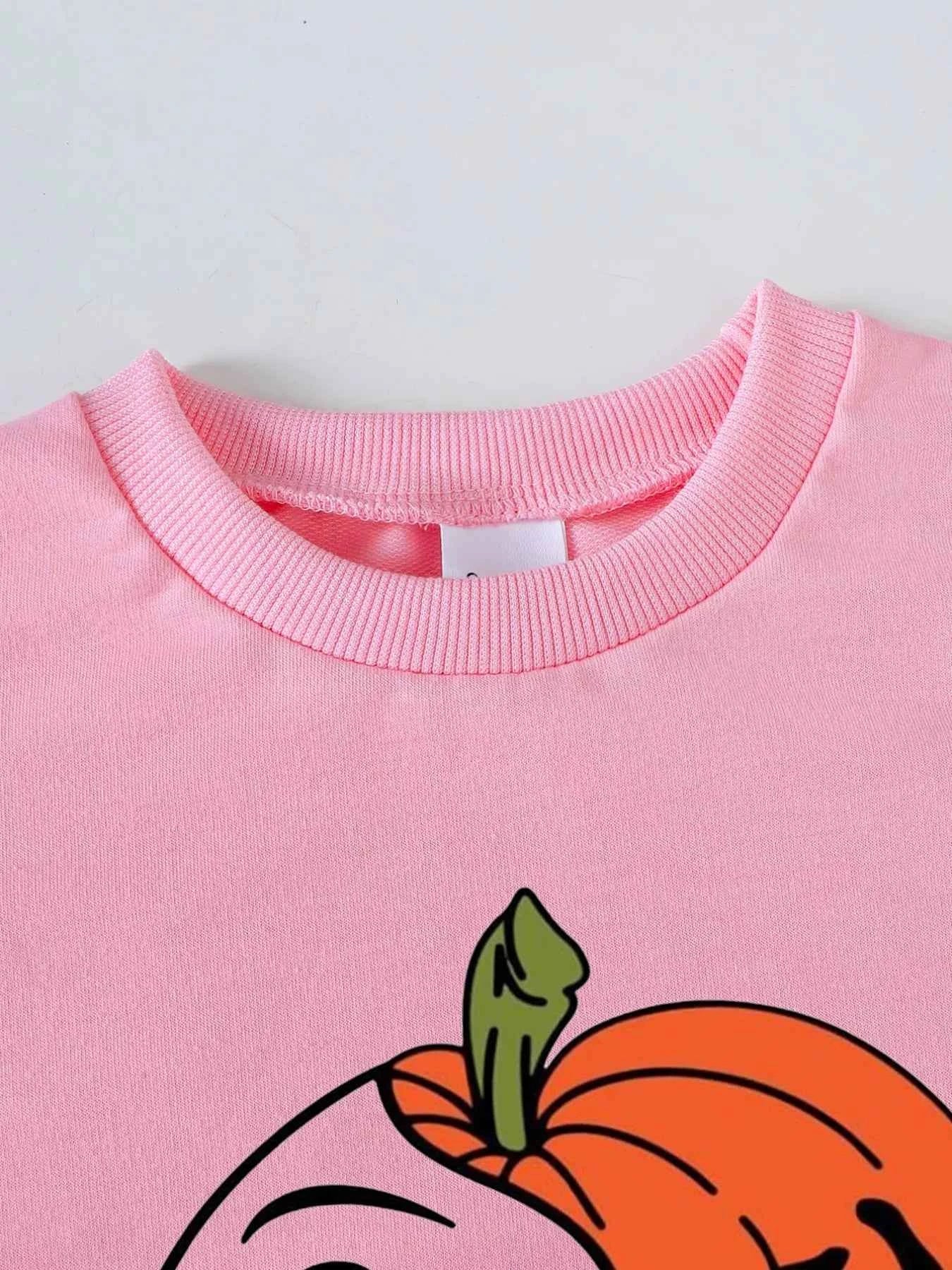 Children's Halloween Graphic Sweatshirt and Flare Pants Set