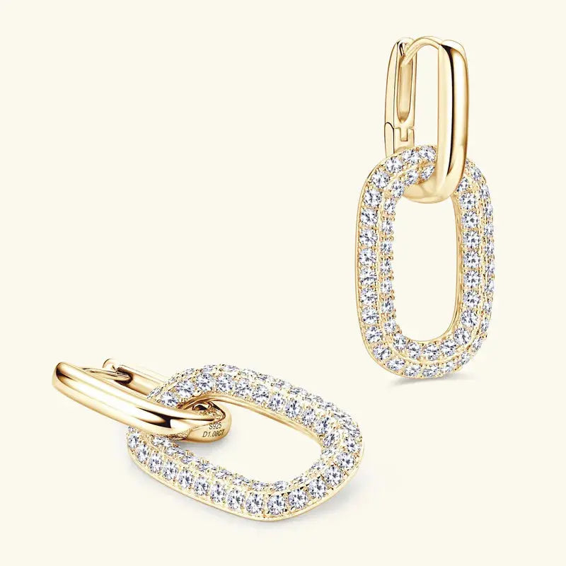 2.16 Carat Moissanite 925 Sterling Silver Earrings.