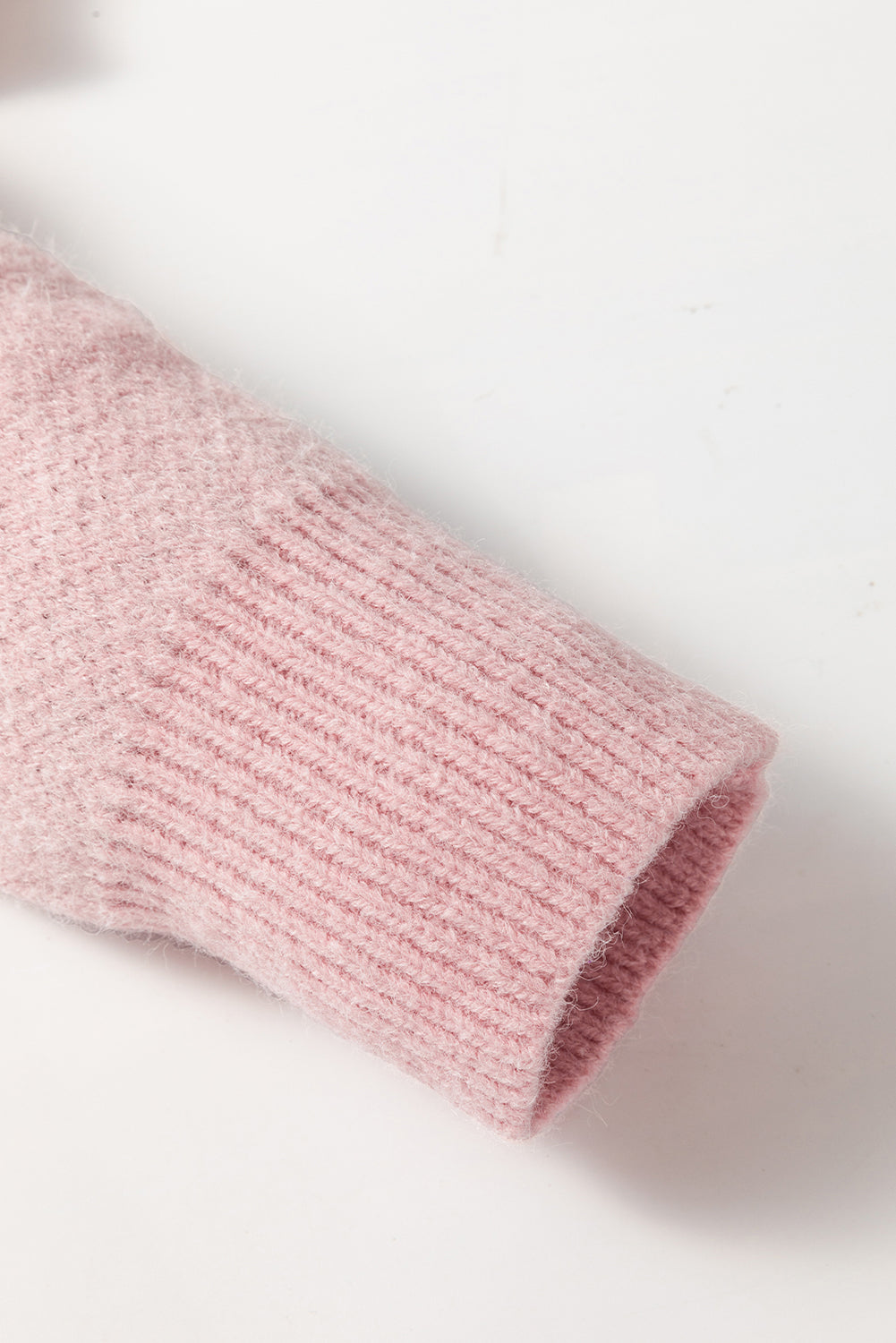 Pink Floral Pattern Half Zip Drop Shoulder Sweater Dear-Lover Dropshipping