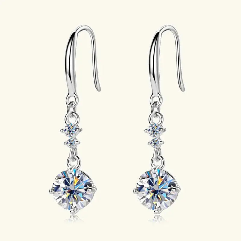 2 Carat Moissanite 925 Sterling Silver Earrings.