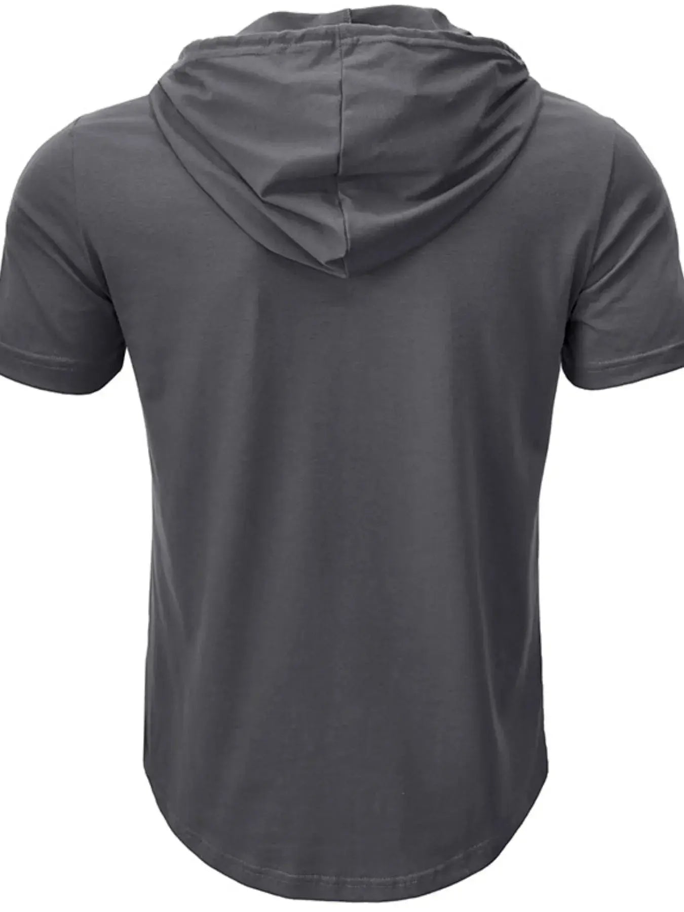 Men's Full Size Casual Hooded Henley T-Shirt Plus Size.