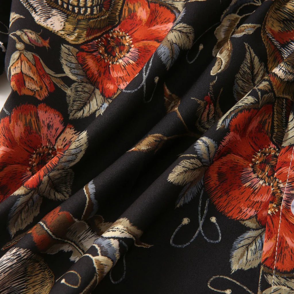 Men's Full Size Printed Short Sleeve Casual Shirt Plus Size.