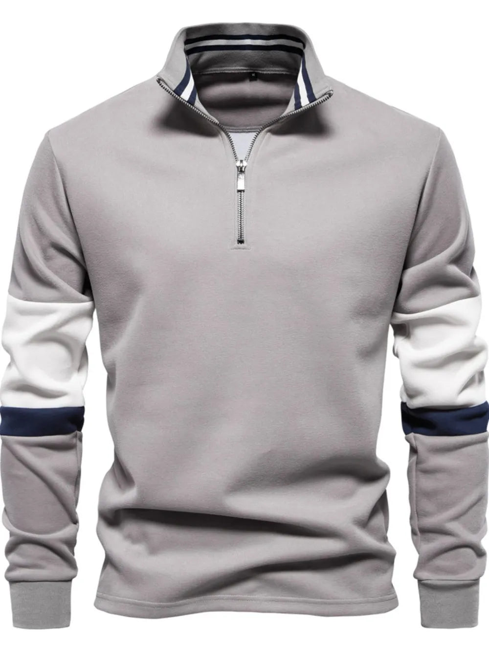 Men's Color Block Long Sleeve Polo.
