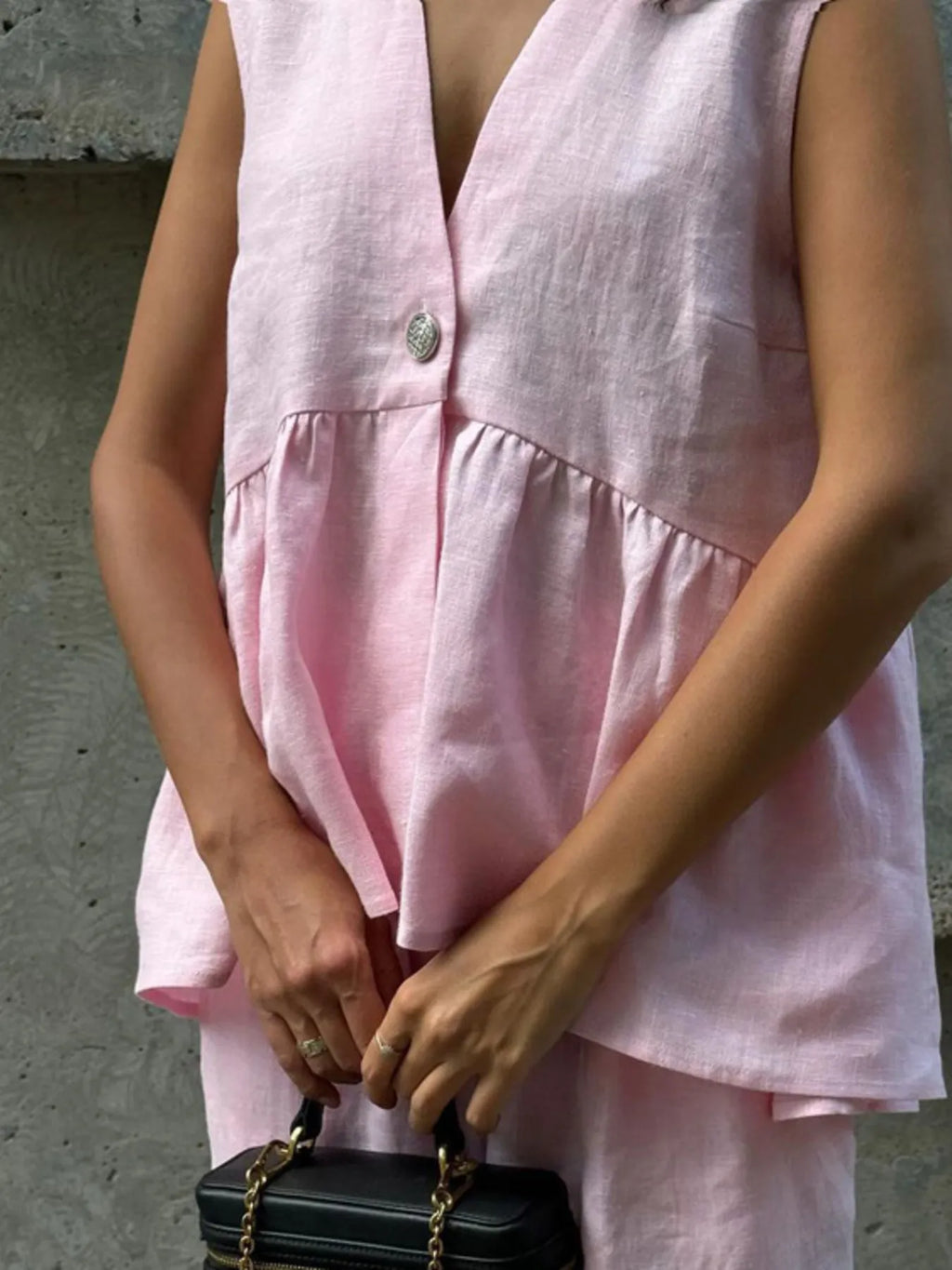 V-Neck Vest and Pants Set.