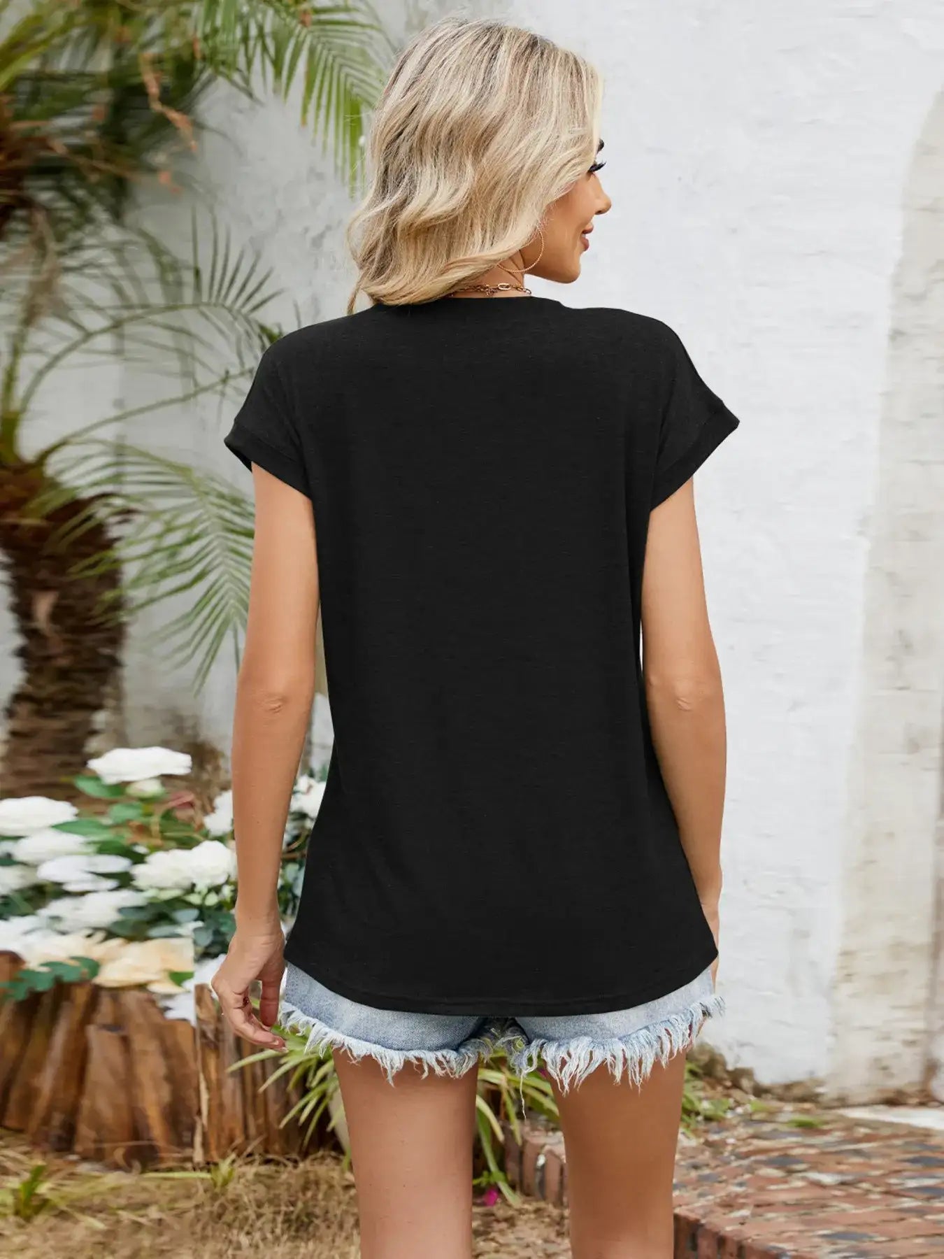 Relaxed Fit V-Neck T-Shirt.