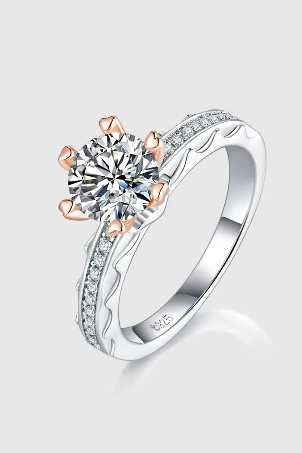 1 Carat Moissanite 925 Sterling Silver Ring.