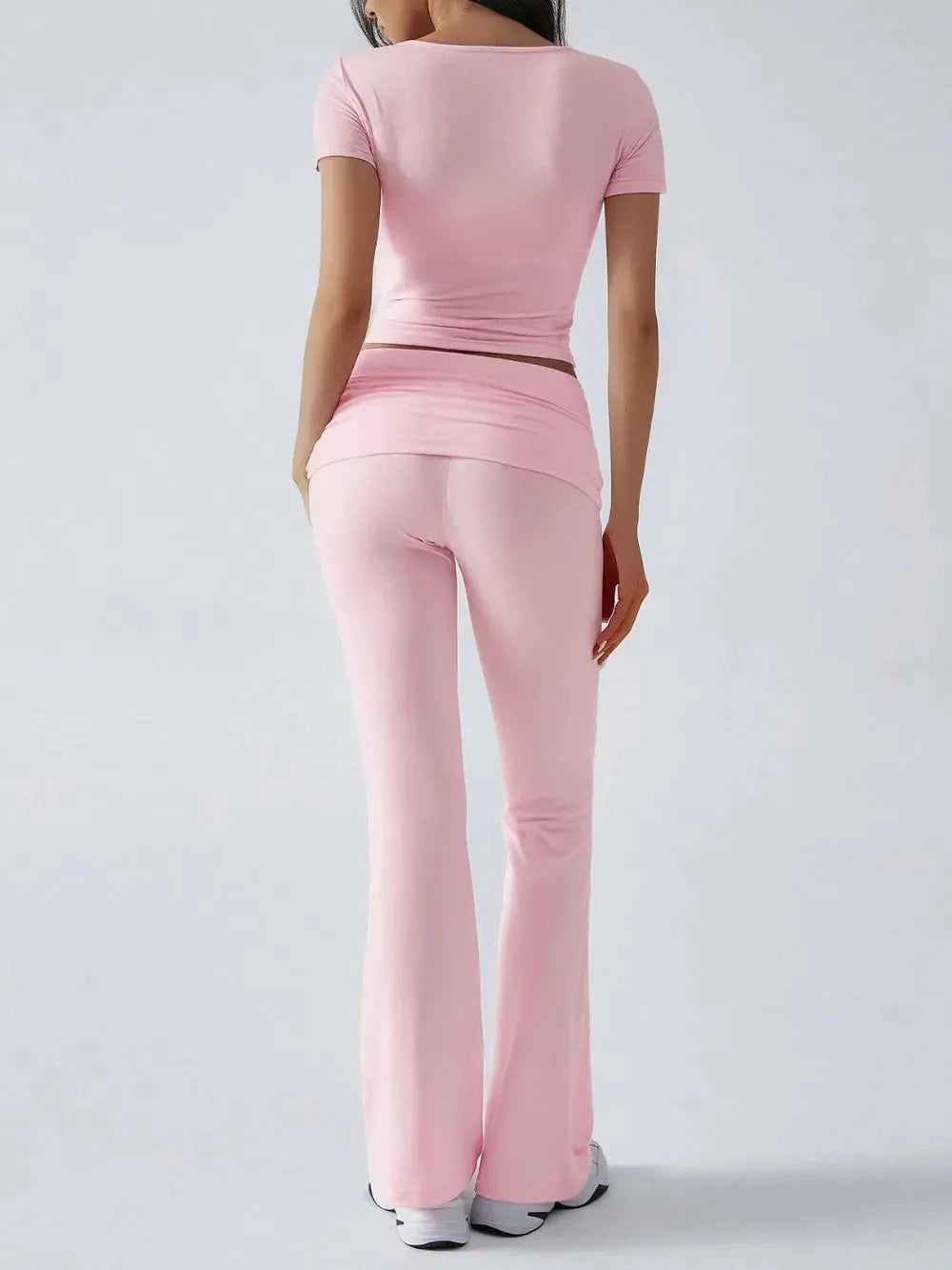 Devine Short Sleeve Top and Bootcut Legging Set.