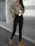 Leopard Print Top and Pants Set