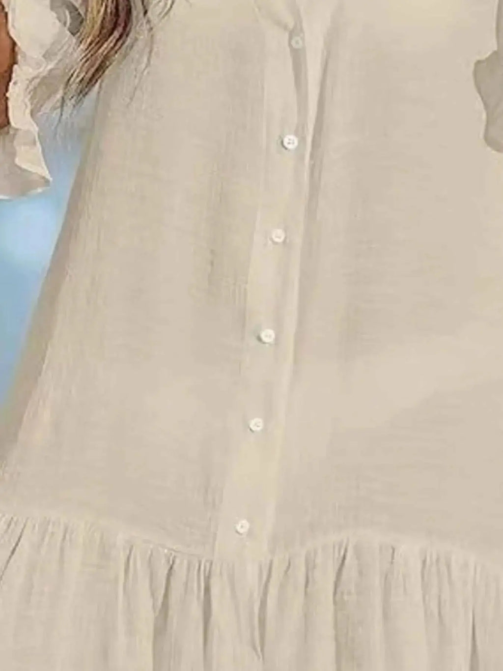 V-Neck Button Down Beach Cover Up Dress.