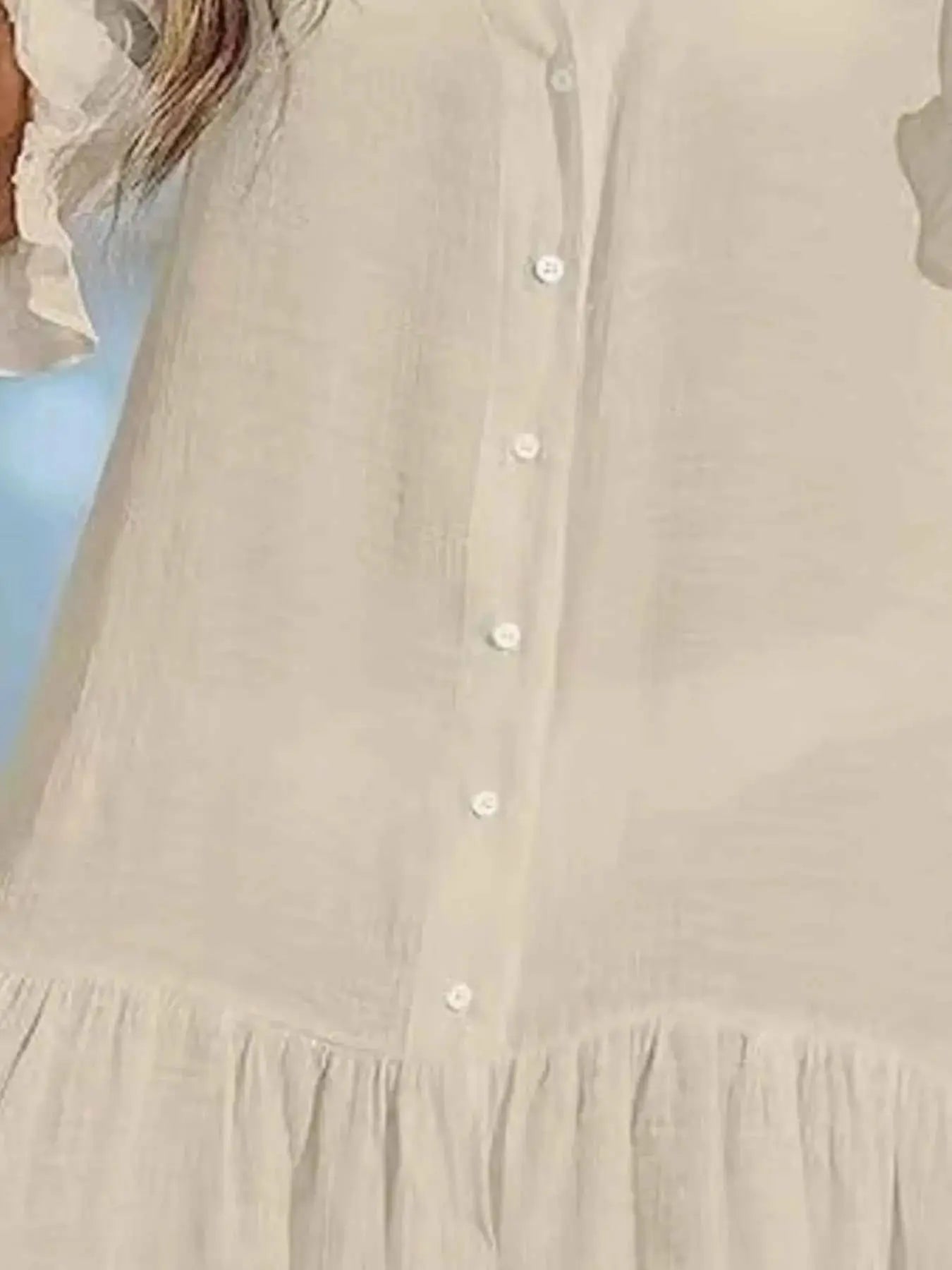 V-Neck Button Down Beach Cover Up Dress.