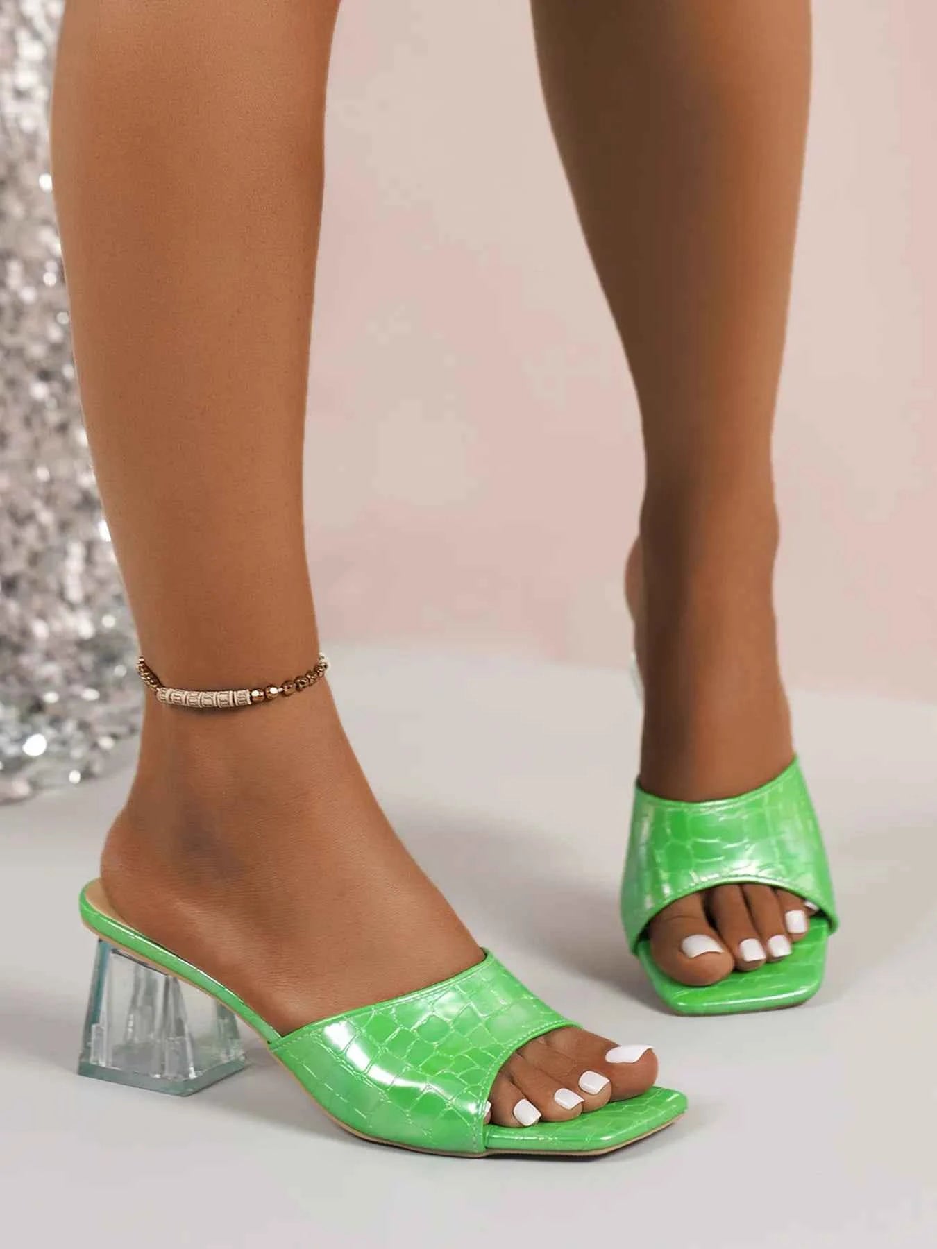 Open Toe Block Heels Sandals