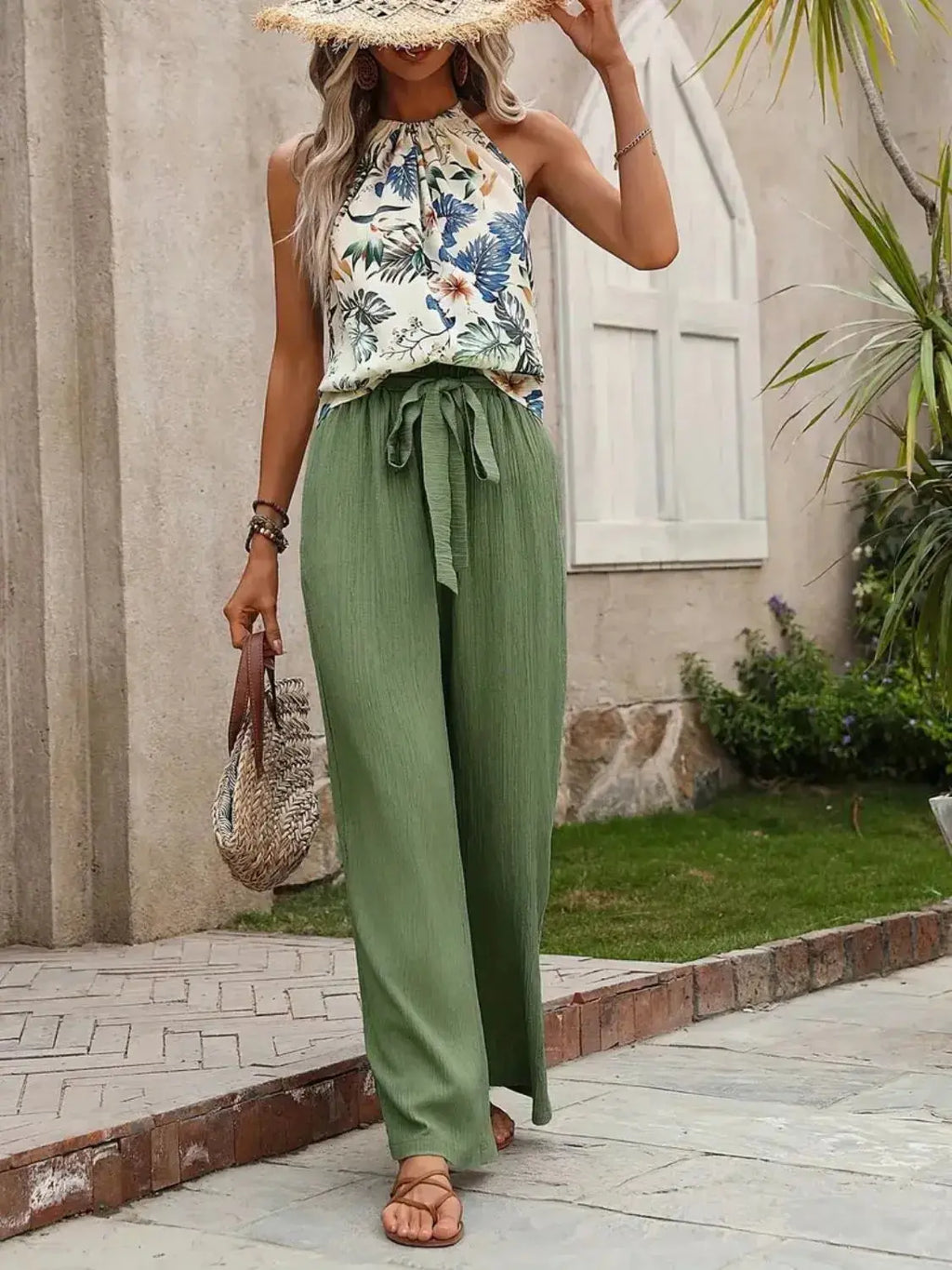 Tank Top and Wide Leg Pants Set - CHIC TB