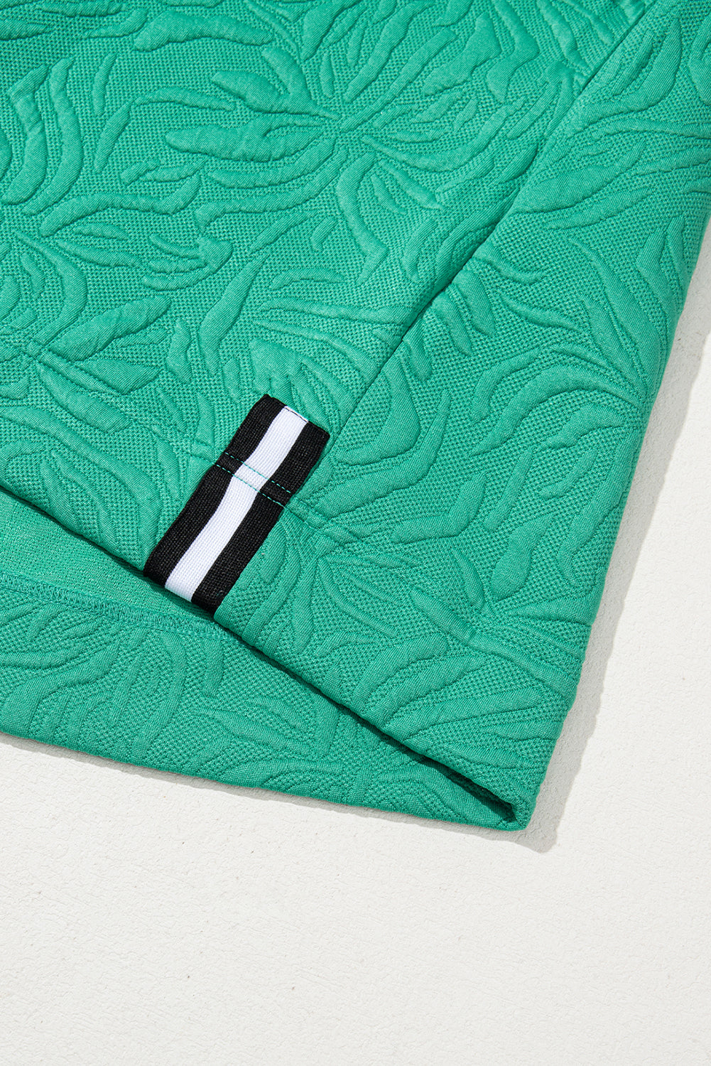 Sea Green Jacquard Textured Quarter Zipper Shift Mini Dress Dear-Lover Dropshipping