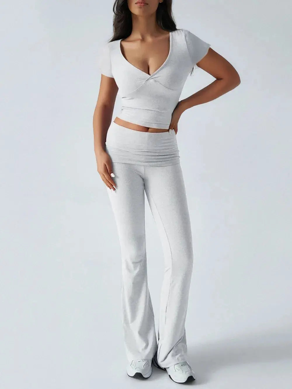 Devine Short Sleeve Top and Bootcut Legging Set.