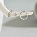 Sweet Korean Style Women Geometric Stud Earrings, Niche Premium Texture Design Inlaid Cubic Zirconia, Versatile Daily Ear Jewelry