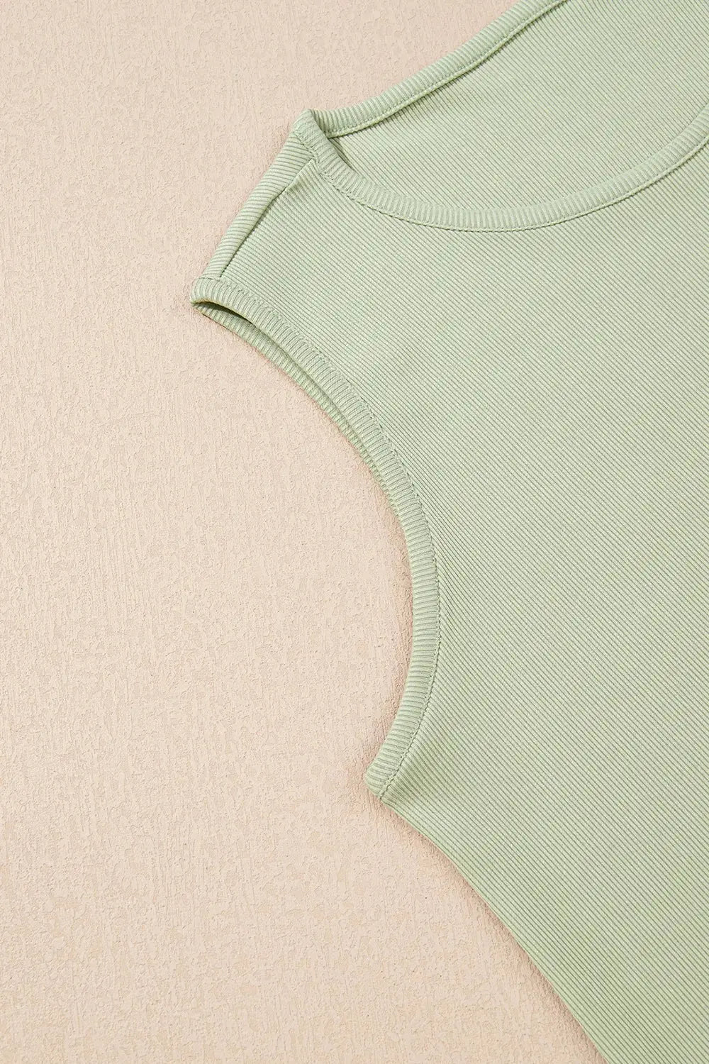 Round Neck Tank Top and High Waist Pants Set.