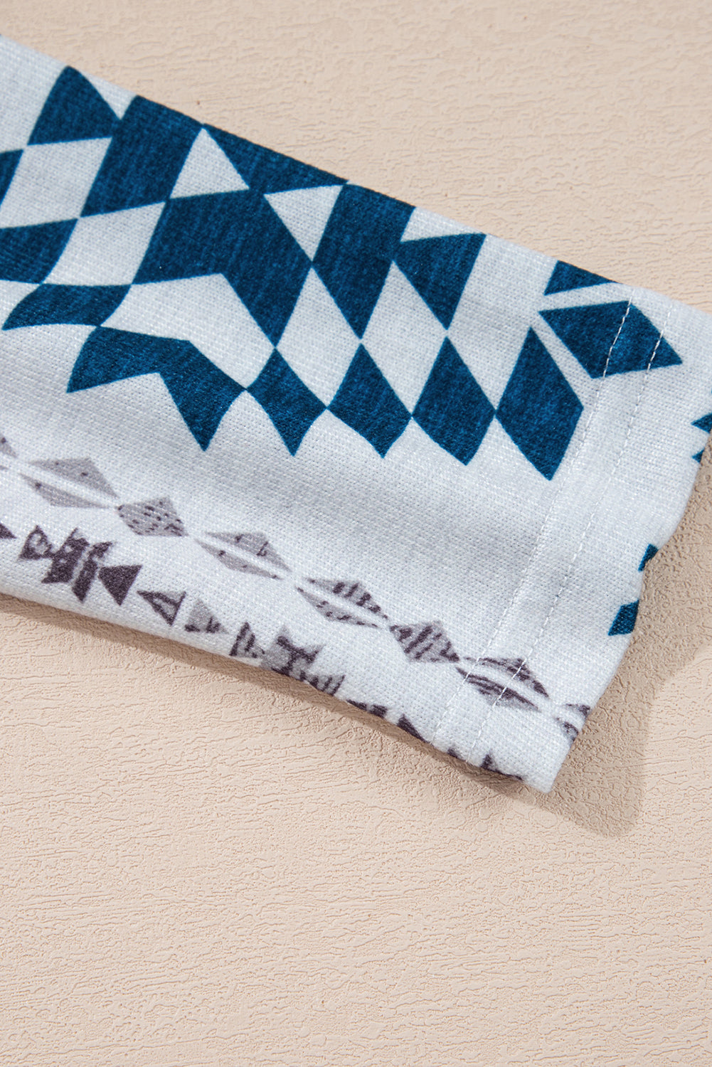 Sky Blue Western Aztec Printed Open Front Long Cardigan Dear-Lover Dropshipping