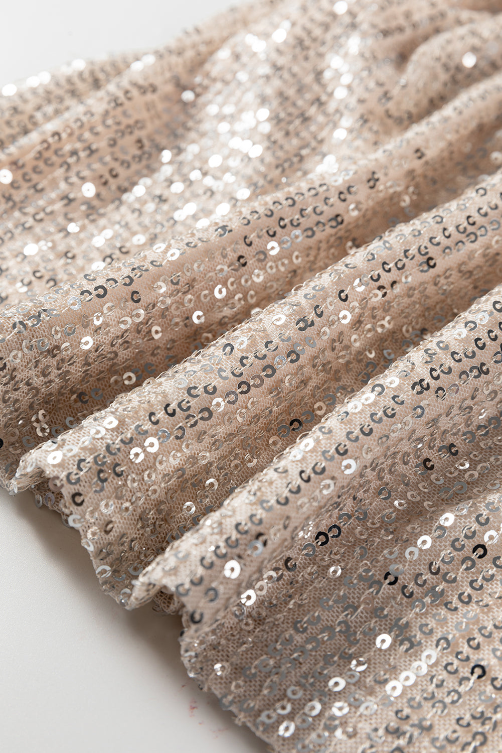 Jet Stream Sequin Mock Neck Drape Open Back Bell Sleeve Top Dear-Lover Dropshipping