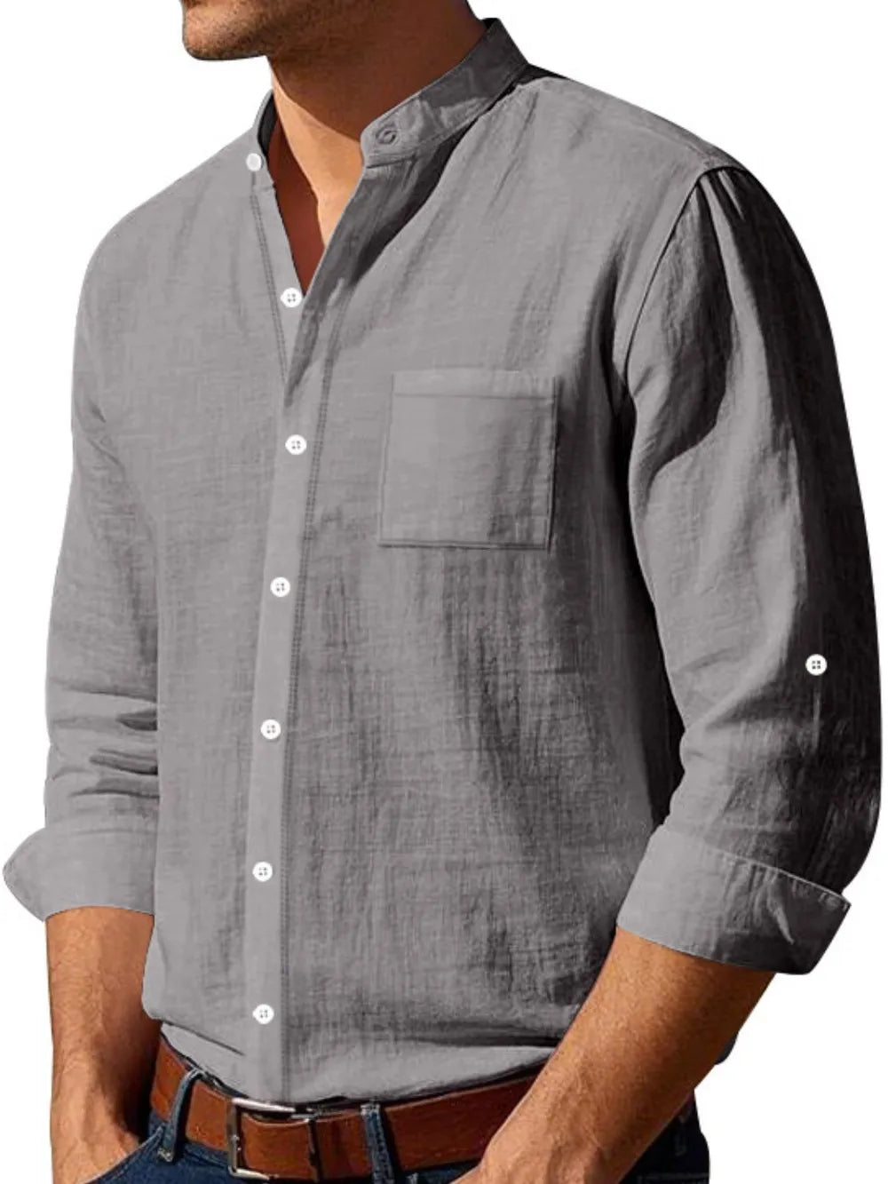 Men's Full Size Button Down Long Sleeve Shirt Plus Size.