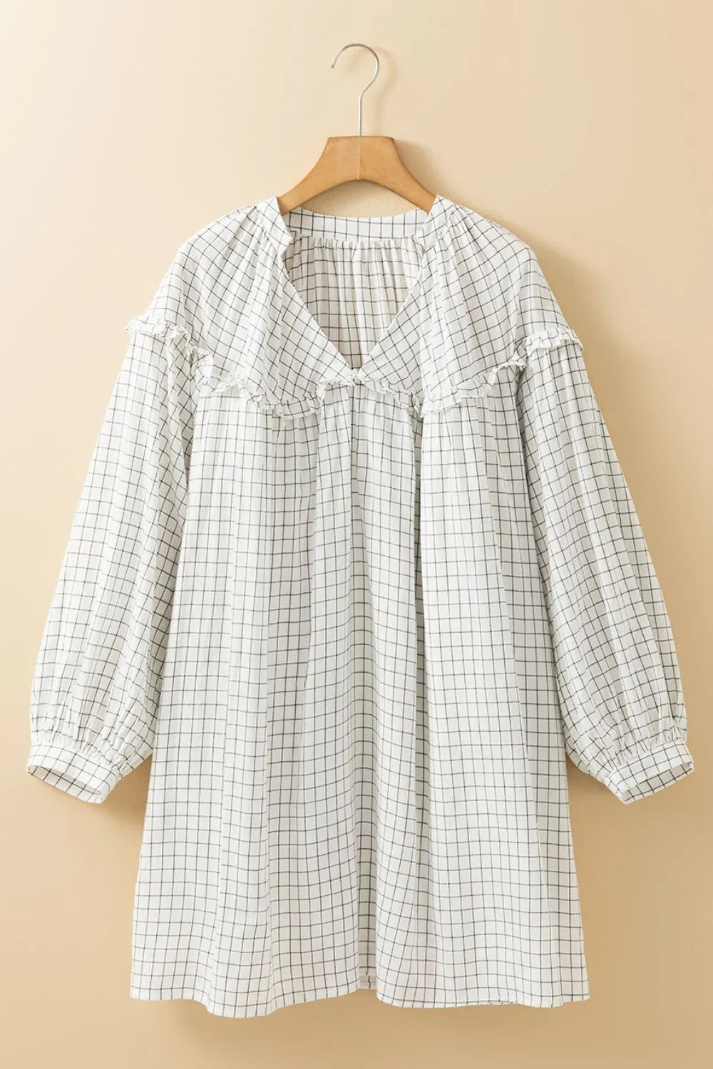 Balloon Sleeve Mini Dress.