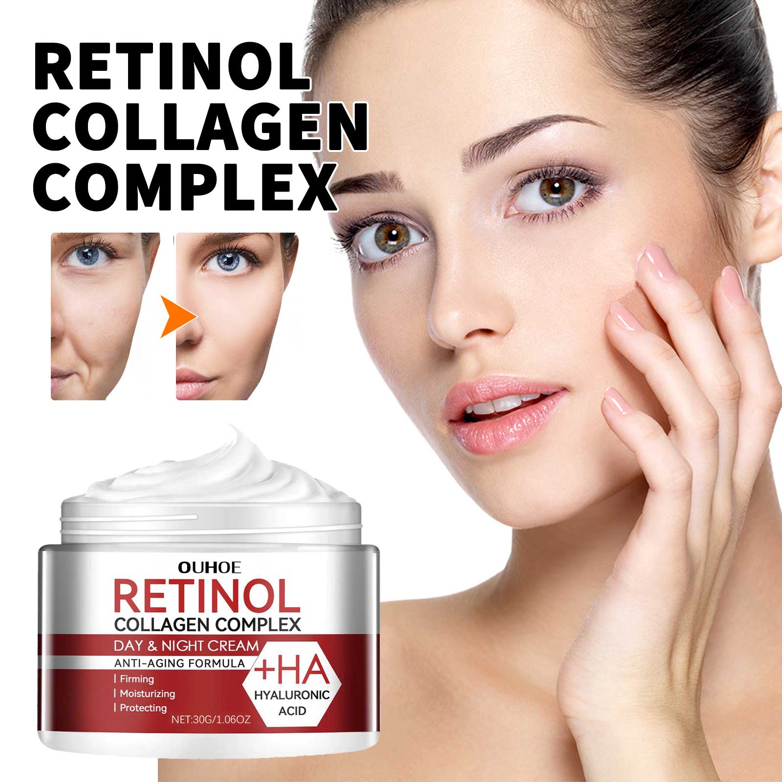 Retinol Moisturizing Cream To Reduce Fine Lines, Dark Circles, Moisturize, Tighten Pores And Prevent Aging