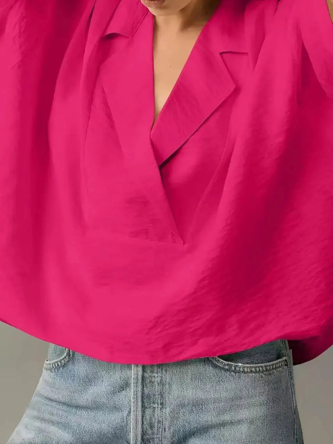 Collared Neck Half Sleeve Blouse.