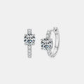 2.36 Carat Moissanite Zircon 925 Sterling Silver Hoop Earrings.