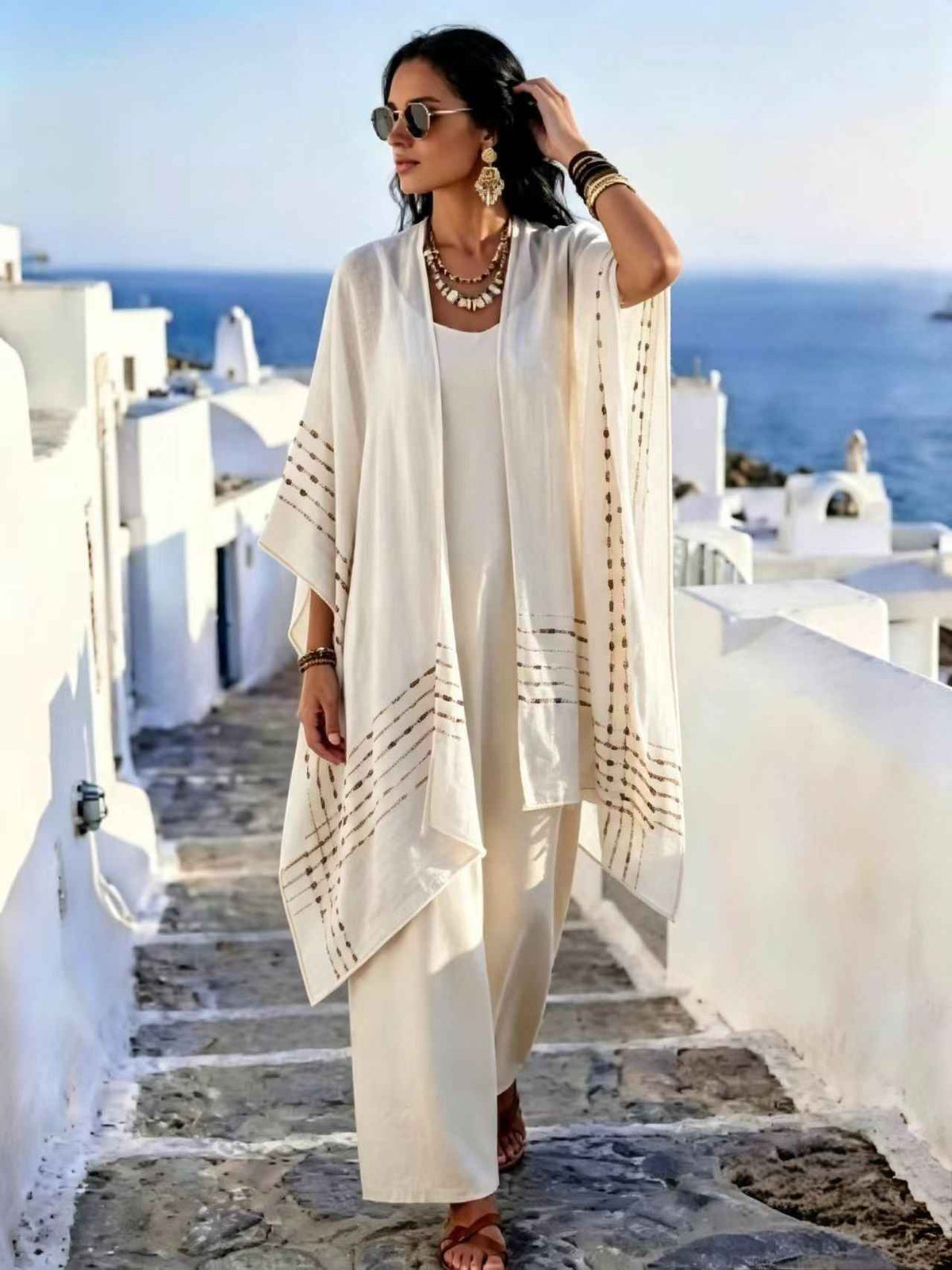 Women's Sun-Protective Knitted Cape Cardigan