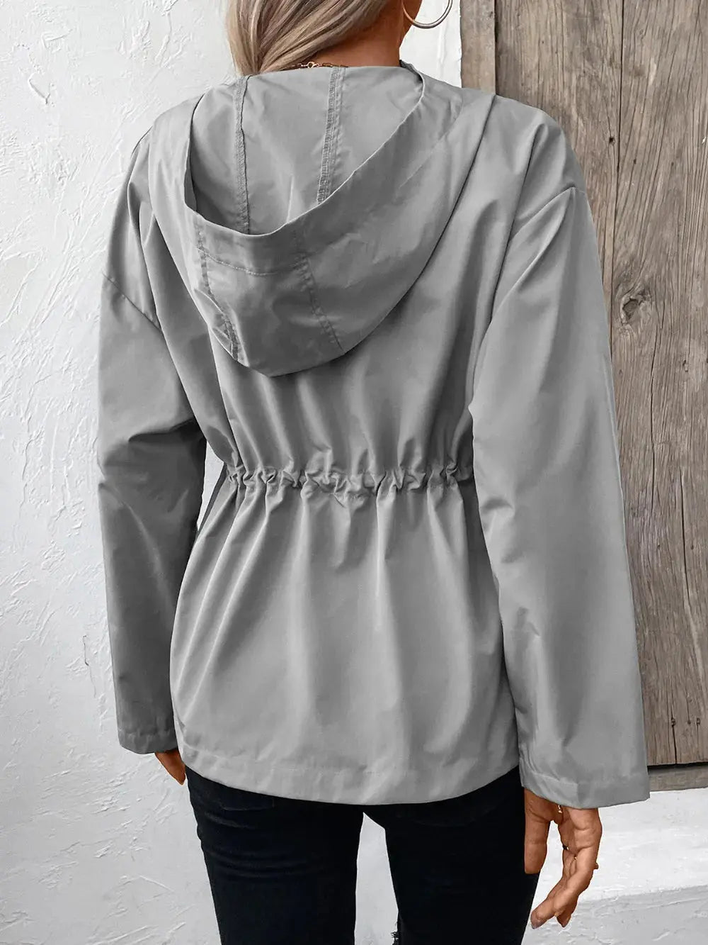 Zip Up Hooded Jacket Rain coat.