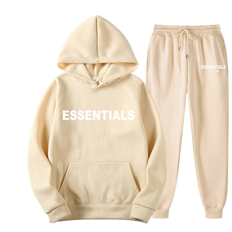 FEAROFGODESSENTIALS Couple Set Hoodies for Men and Women Double Line High Street Fashion Two-Piece Set