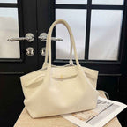 Women's Suede Velvet Tote Bag — Large Capacity Retro Commuter Handbag