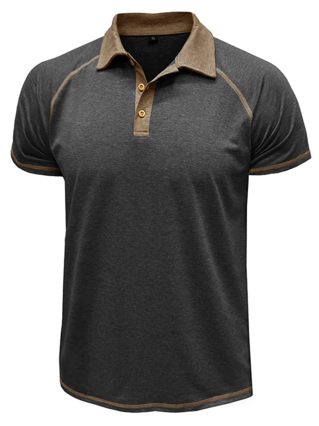 Men's Full Size Contrast Collar Short Sleeve Polo Shirt Plus Size.