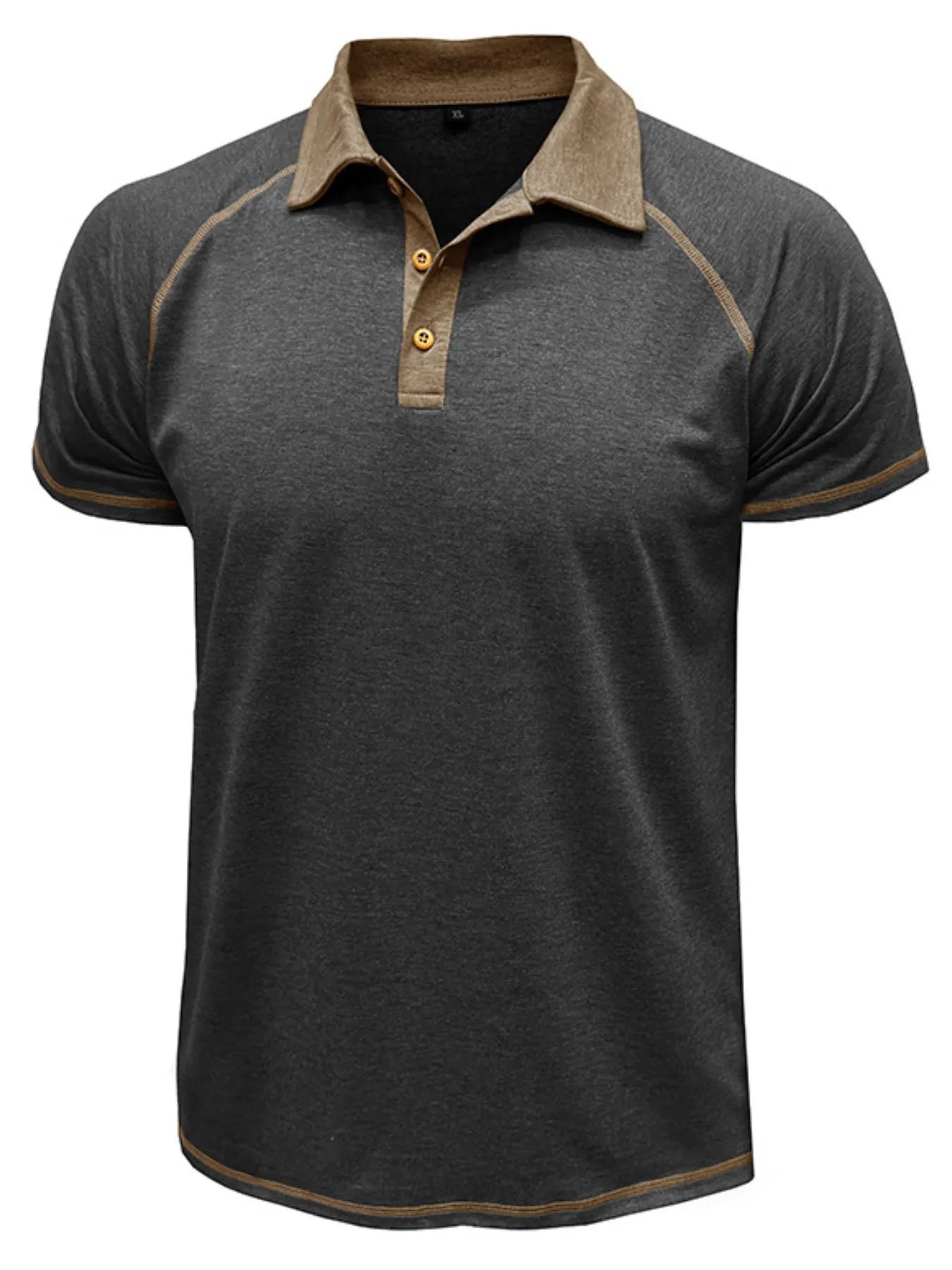 Men's Full Size Contrast Collar Short Sleeve Polo Shirt Plus Size.