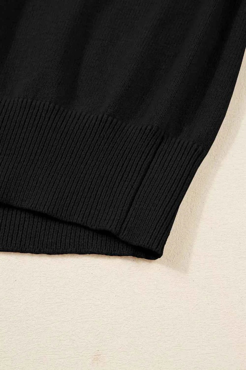 Round Neck Top and Skirt Sweater Set