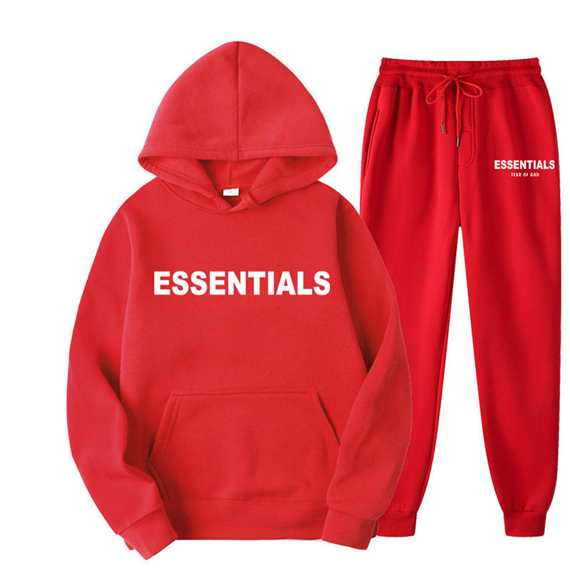 FEAROFGODESSENTIALS Couple Set Hoodies for Men and Women Double Line High Street Fashion Two-Piece Set