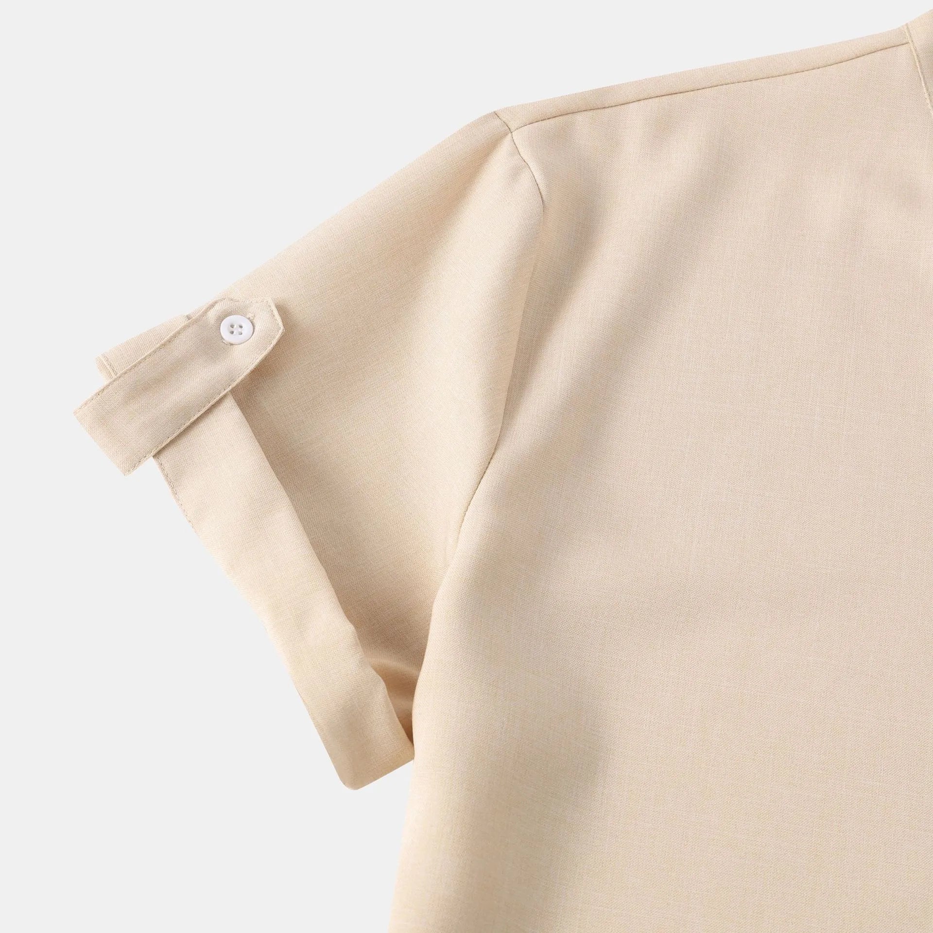 Men's Stand Collar Short Sleeve Henley Shirt.