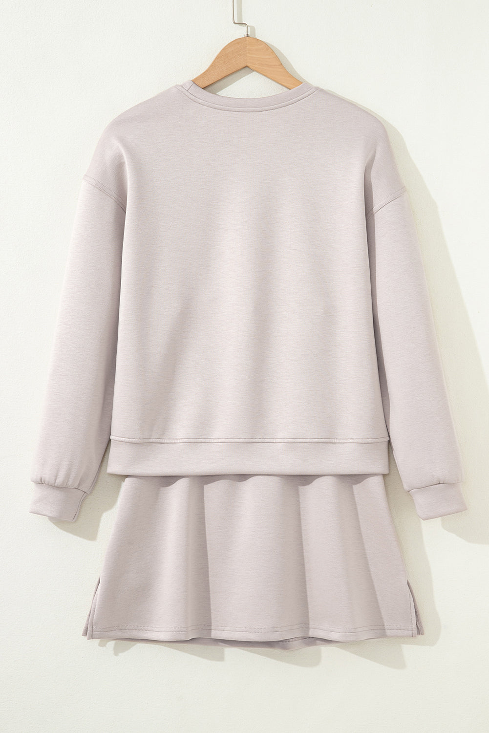 Jet Stream Solid Color Drop Shoulder Pullover Drawstring Mini Skirt 2pcs Outfit Dear-Lover Dropshipping