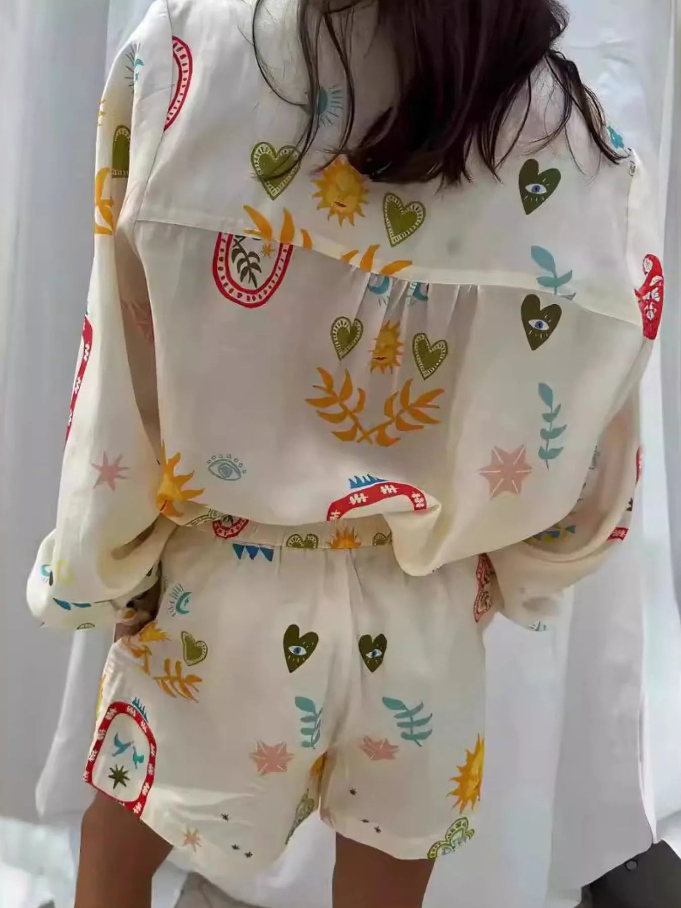 Sunny Long Sleeve Shirt and Shorts Set.