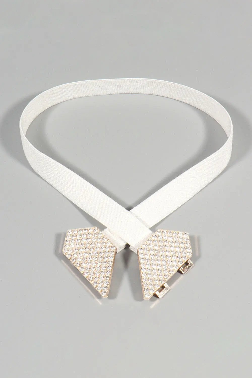 Rhinestone Heart Buckle Elastic Belt.
