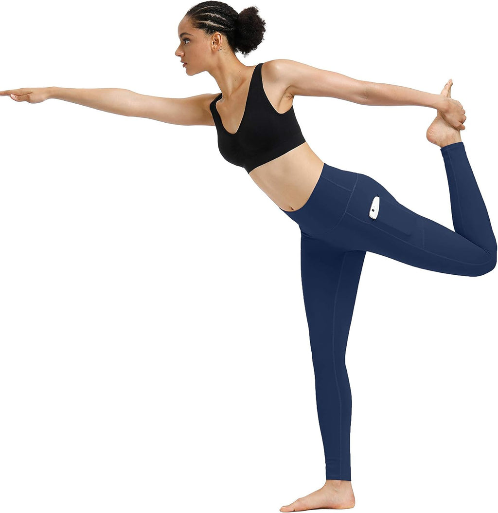 Fengbay 2 Pack High Waist Yoga Pants with Pockets, Tummy Control Workout Running Yoga Leggings for Women