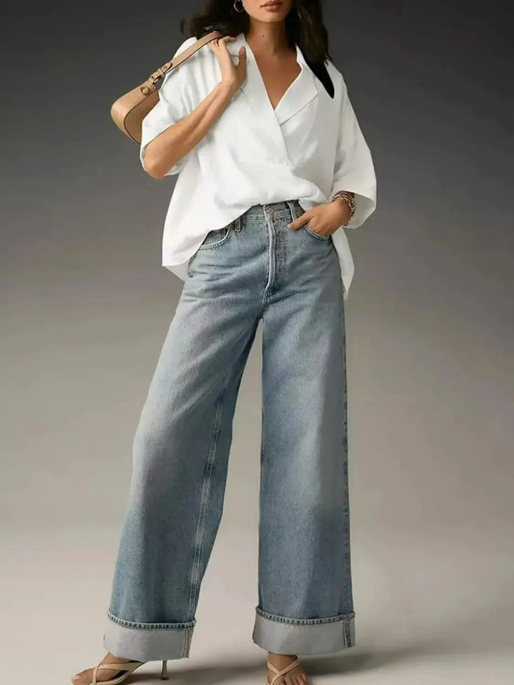 Collared Neck Half Sleeve Blouse.