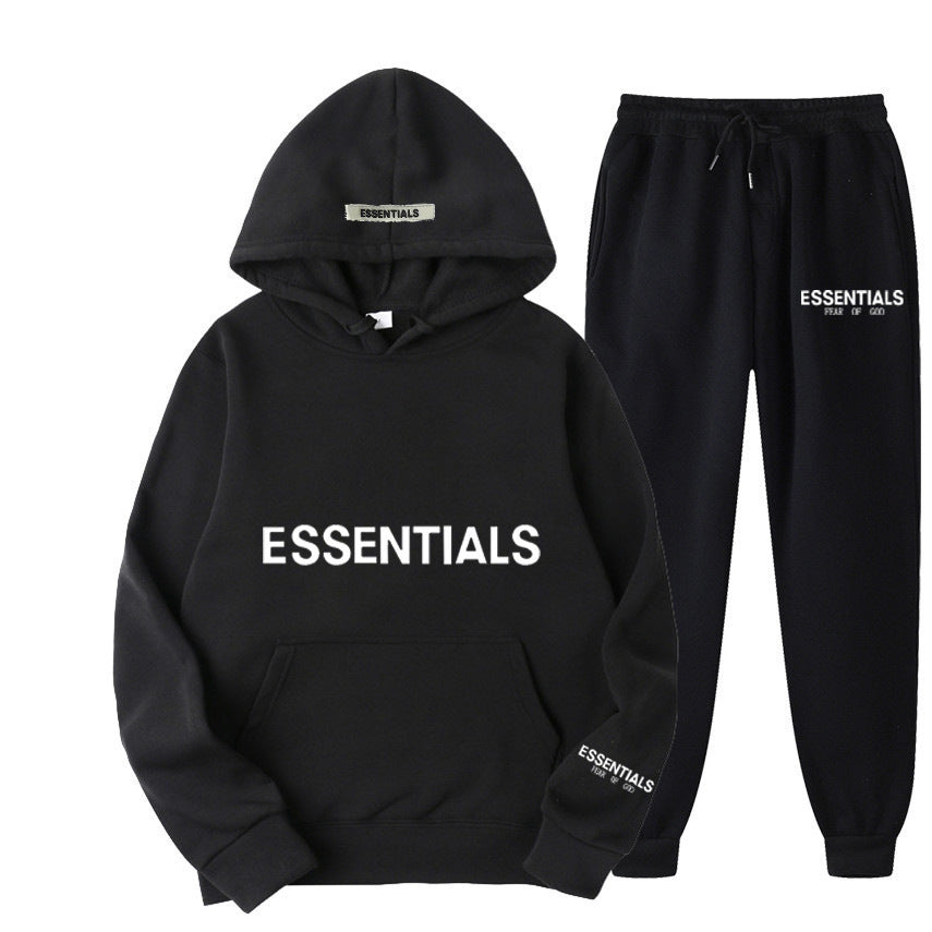 FEAROFGODESSENTIALS Couple Set Hoodies for Men and Women Double Line High Street Fashion Two-Piece Set