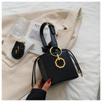 Small Drawstring Bucket Bag with Crossbody Strap
