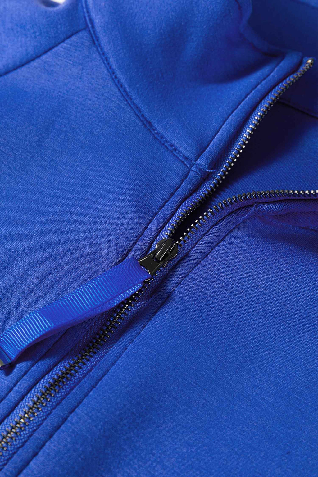 Dark Blue Half Zip Sporty Pullover Mini Skirt 2pcs Outfit