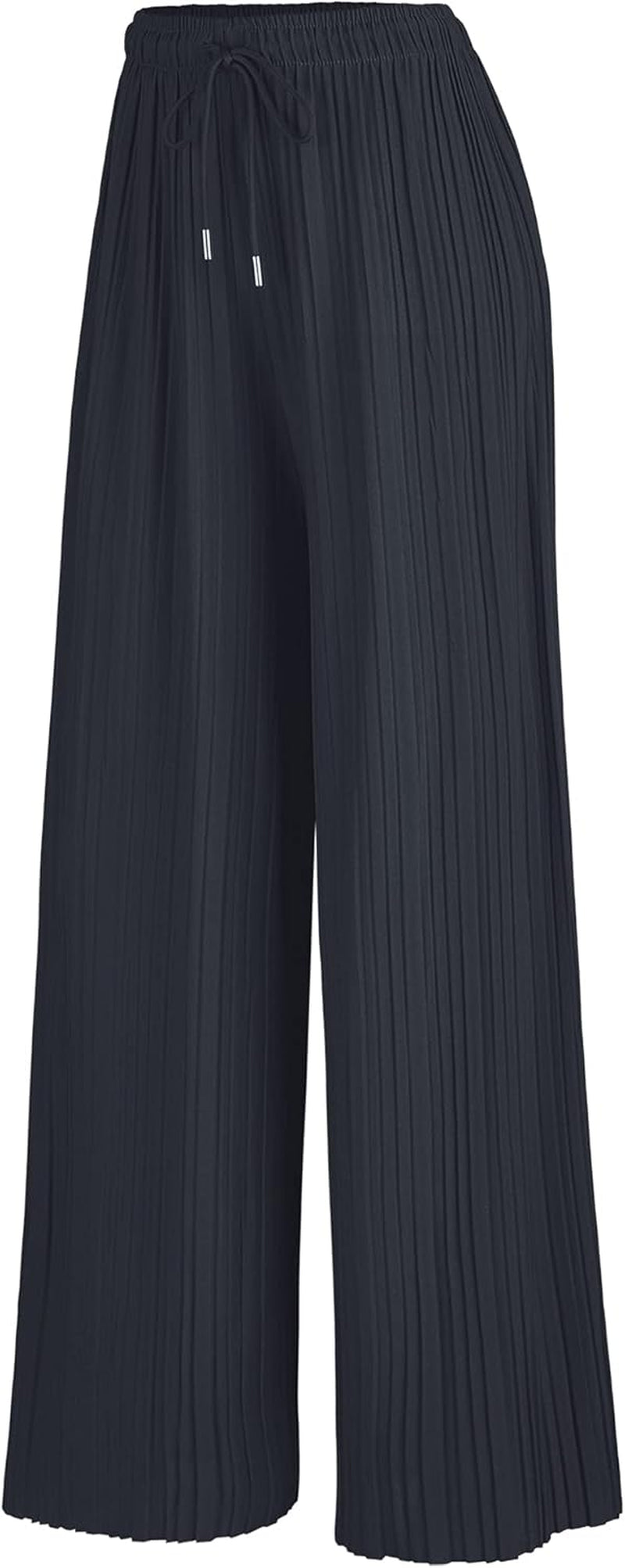 Made by Johnny Women'S Pleated Wide Leg Palazzo Pants with Drawstring