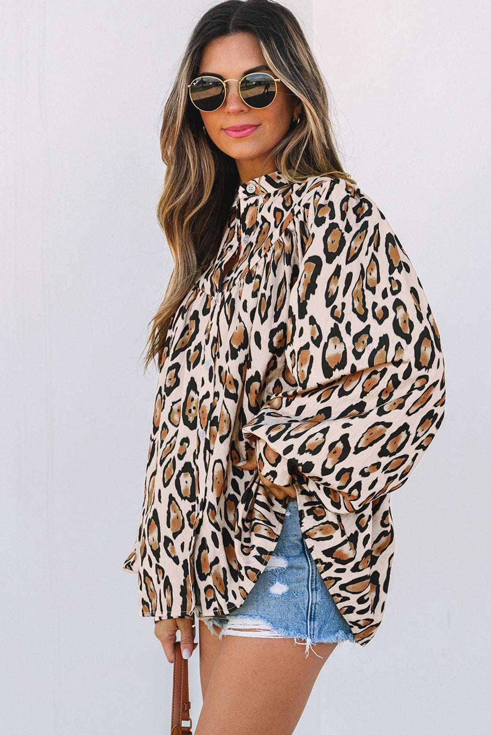 Jet Stream Oversized Leopard Print Balloon Sleeve Casual Shirt Dear-Lover Dropshipping