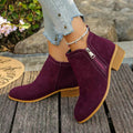 Point Toe Block Heels Boots