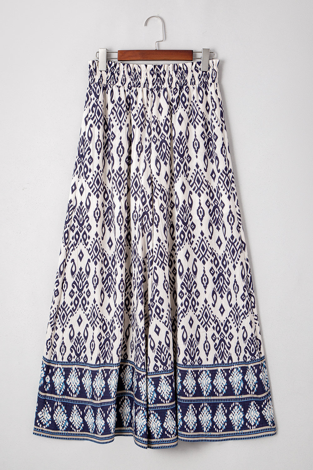 Blue Boho Pattern Print High Waist Wide Leg Loose Pants Dear-Lover Dropshipping